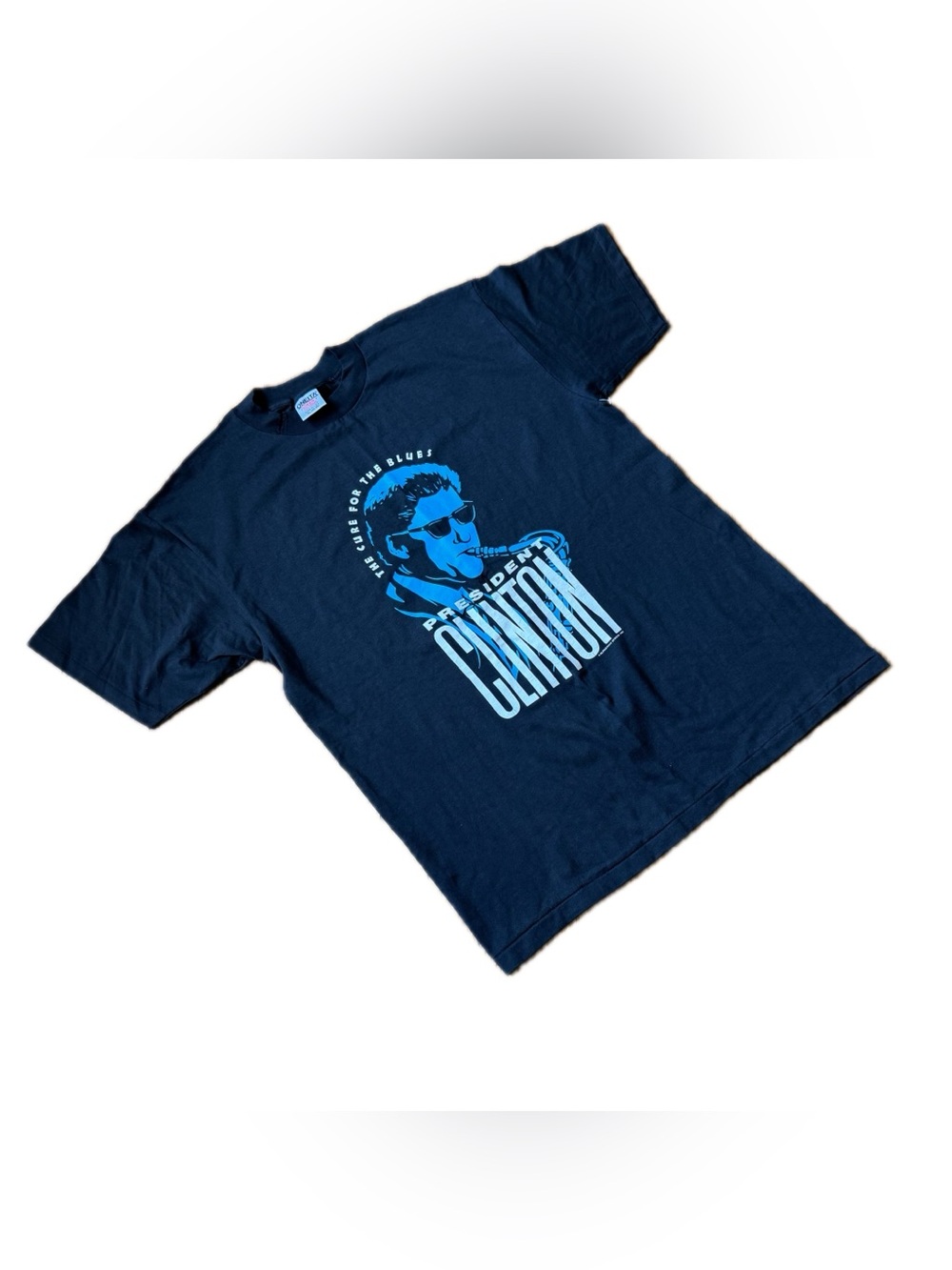 Vintage 1992 BILL CLINTON Blues JAZZ POLITICS Single Stitch T Shirt XL